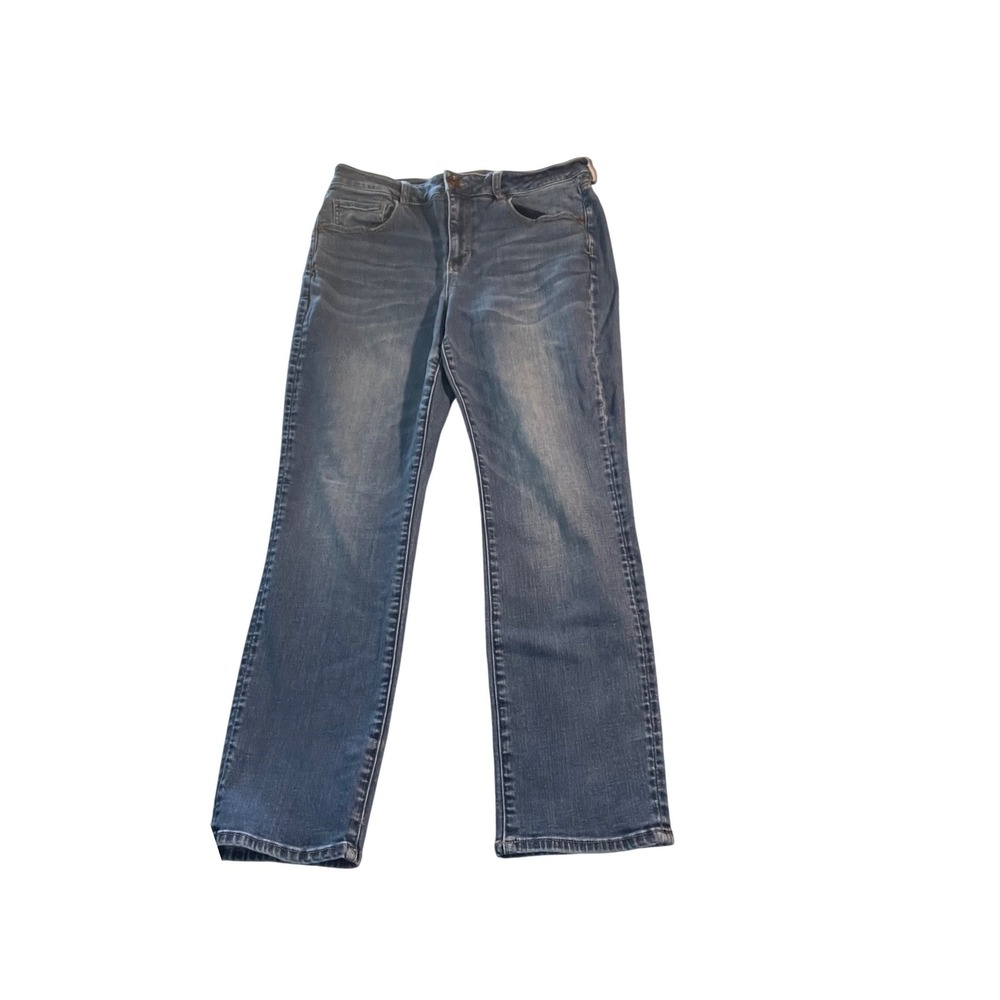 American Eagle Super Stretch Straight Leg Jeans Womens Blue Medium Wash Denim